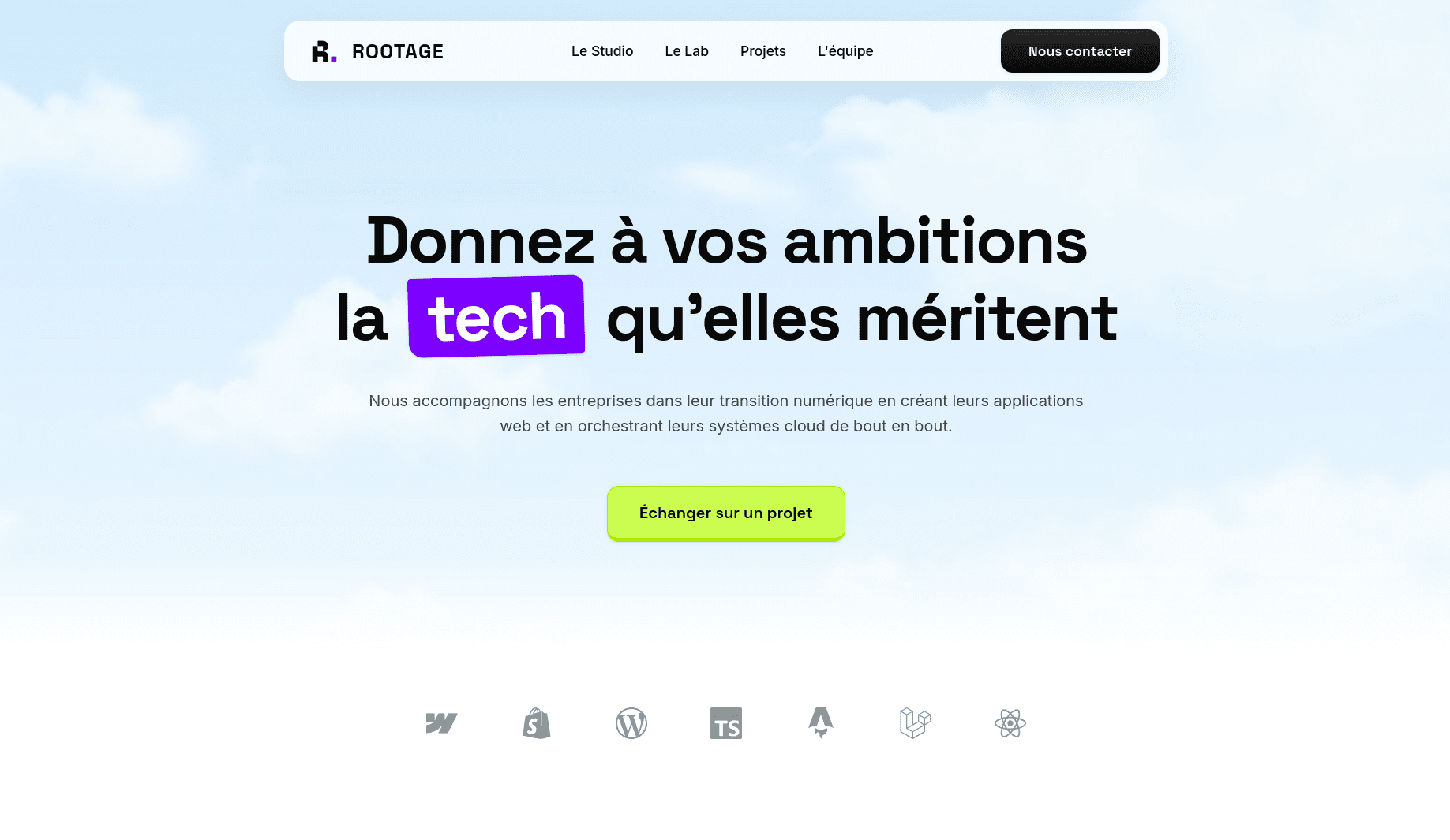 Aperçu de la plateforme de présentation Rootage